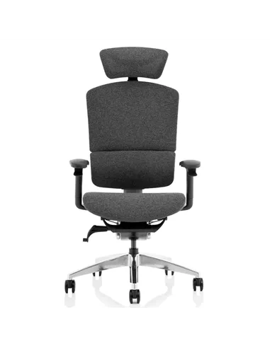 Dynamic Ergo Click Posture Office Chair Plus Grey Fabrimesh with Headrest PO000064