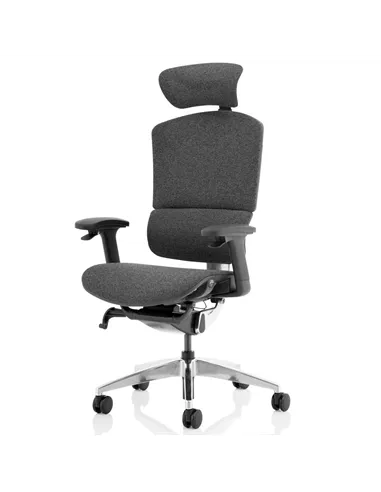 Dynamic Ergo Click Posture Office Chair Plus Grey Fabrimesh with Headrest PO000064