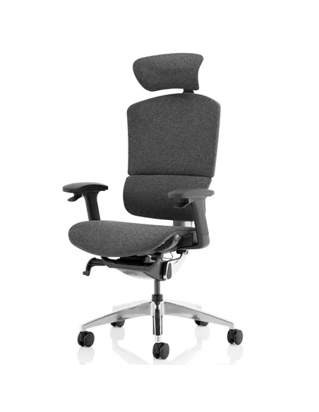 Dynamic Ergo Click Posture Office Chair Plus Grey Fabrimesh with Headrest PO000064