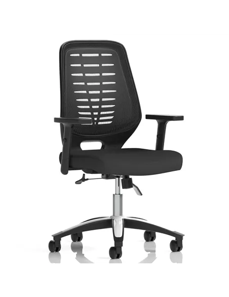 Dynamic Relay Task Operator Chair Airmesh Seat Black Back With Height Adjustable Arms KC0285