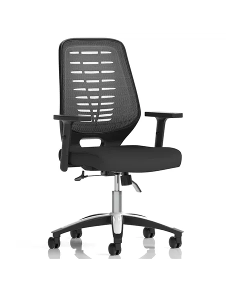Dynamic Relay Task Operator Chair Airmesh Seat Silver Back With Height Adjustable Arms KC0286