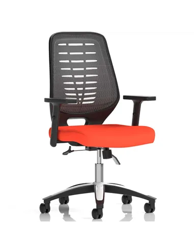 Dynamic Relay Task Operator Chair Bespoke Colour Silver Back Tabasco Orange With Height Adjustable Arms KCUP2076