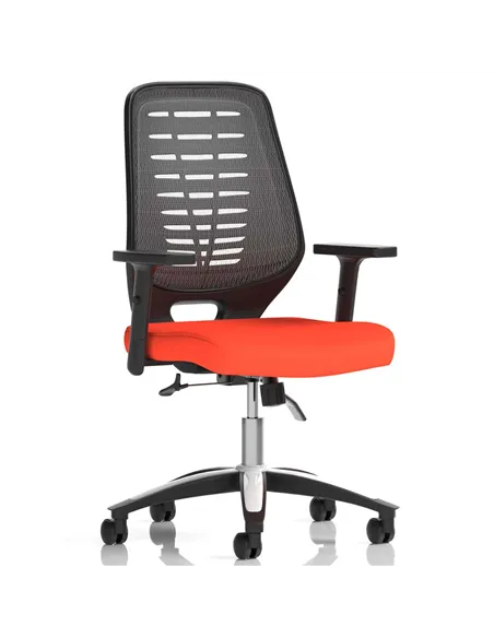 Dynamic Relay Task Operator Chair Bespoke Colour Silver Back Tabasco Orange With Height Adjustable Arms KCUP2076