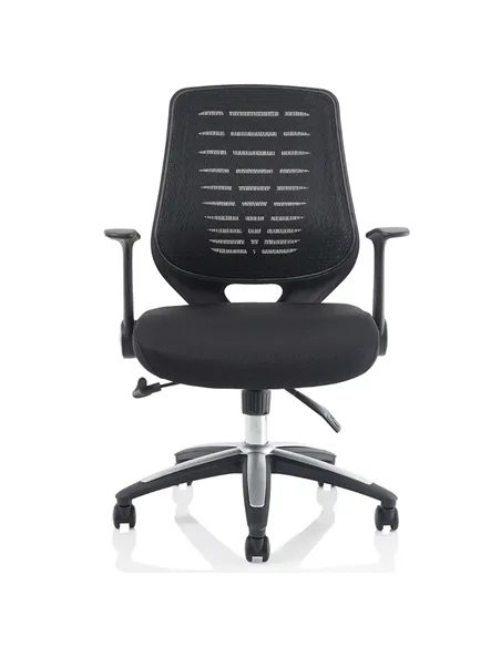 Dynamic Relay Task Operator Chair Airmesh Seat Black Back With Folding Arms OP000115