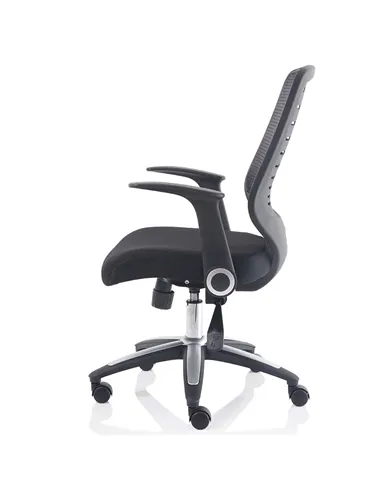 Dynamic Relay Task Operator Chair Airmesh Seat Black Back With Folding Arms OP000115