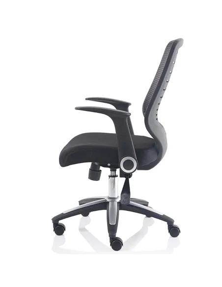 Dynamic Relay Task Operator Chair Airmesh Seat Black Back With Folding Arms OP000115