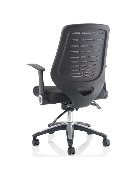 Dynamic Relay Task Operator Chair Airmesh Seat Black Back With Folding Arms OP000115