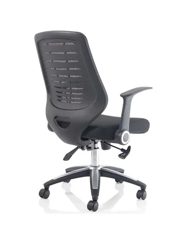 Dynamic Relay Task Operator Chair Airmesh Seat Black Back With Folding Arms OP000115