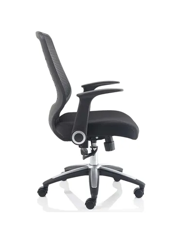Dynamic Relay Task Operator Chair Airmesh Seat Black Back With Folding Arms OP000115