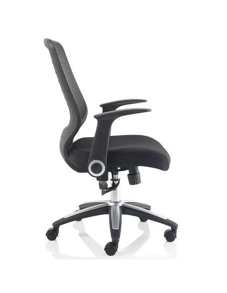 Dynamic Relay Task Operator Chair Airmesh Seat Black Back With Folding Arms OP000115
