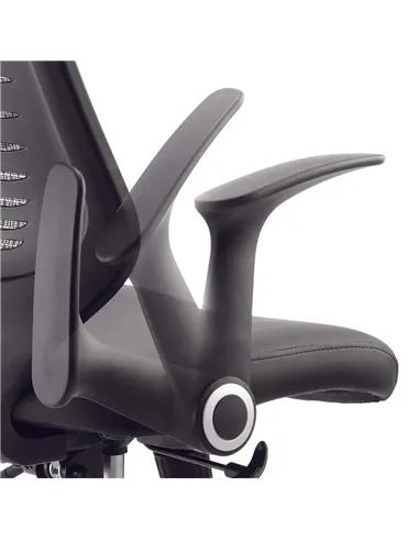 Dynamic Relay Task Operator Chair Airmesh Seat Black Back With Folding Arms OP000115