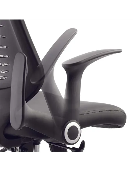 Dynamic Relay Task Operator Chair Airmesh Seat Black Back With Folding Arms OP000115