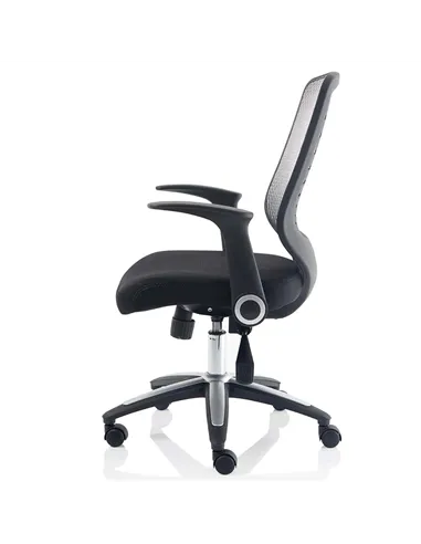 Dynamic Relay Task Operator Chair Airmesh Seat Silver Back With Folding Arms OP000116