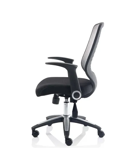 Dynamic Relay Task Operator Chair Airmesh Seat Silver Back With Folding Arms OP000116