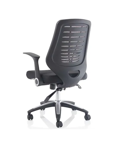 Dynamic Relay Task Operator Chair Airmesh Seat Silver Back With Folding Arms OP000116