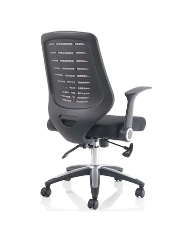 Dynamic Relay Task Operator Chair Airmesh Seat Silver Back With Folding Arms OP000116