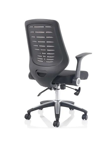 Dynamic Relay Task Operator Chair Airmesh Seat Silver Back With Folding Arms OP000116