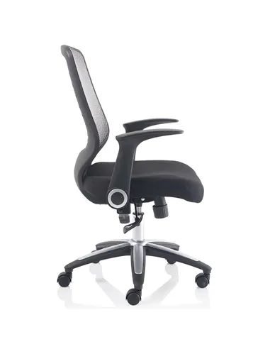 Dynamic Relay Task Operator Chair Airmesh Seat Silver Back With Folding Arms OP000116