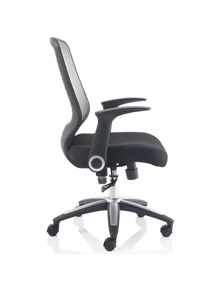 Dynamic Relay Task Operator Chair Airmesh Seat Silver Back With Folding Arms OP000116