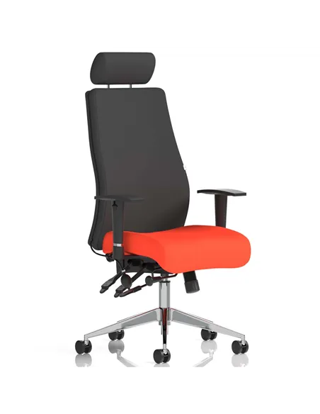 Dynamic Onyx Posture Office Chair Bespoke Colour Seat With Headrest Tabasco Orange KCUP0420