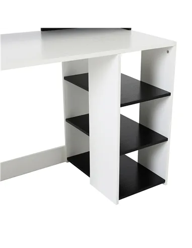 HOMCOM Computer Desk with Drawers and Storage Shelves, Office Desk Writing Table with Printer Stand, Large Workstation for Study