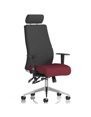Dynamic Onyx Posture Office Chair Bespoke Colour Seat With Headrest Ginseng Chilli KCUP0422