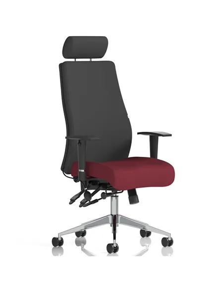 Dynamic Onyx Posture Office Chair Bespoke Colour Seat With Headrest Ginseng Chilli KCUP0422