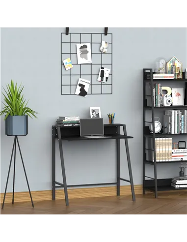 HOMCOM Writing Desk Computer Table Home Office PC Laptop Workstation Storage Shelf 84L x 45W cm Black