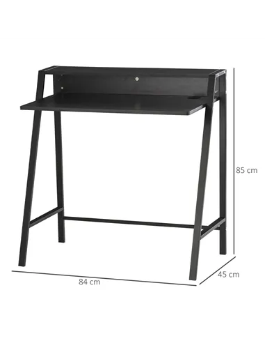 HOMCOM Writing Desk Computer Table Home Office PC Laptop Workstation Storage Shelf 84L x 45W cm Black