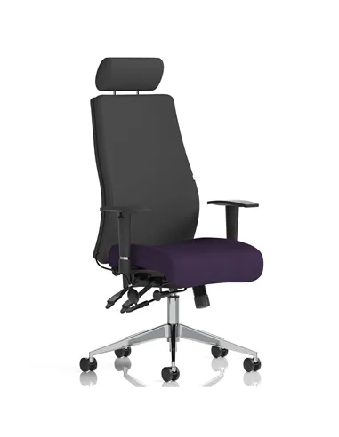 Dynamic Onyx Posture Office Chair Bespoke Colour Seat With Headrest Tansy Purple KCUP0424