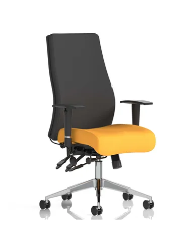 Dynamic Onyx Posture Office Chair Bespoke Colour Seat Without Headrest Senna Yellow KCUP0429