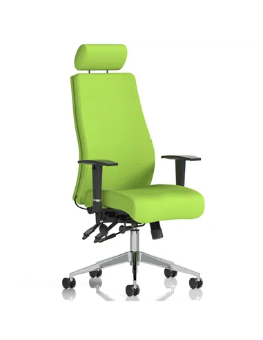 Dynamic Onyx Posture Office Chair Bespoke Colour With Headrest Myrrh Green KCUP0434