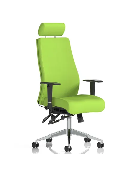 Dynamic Onyx Posture Office Chair Bespoke Colour With Headrest Myrrh Green KCUP0434