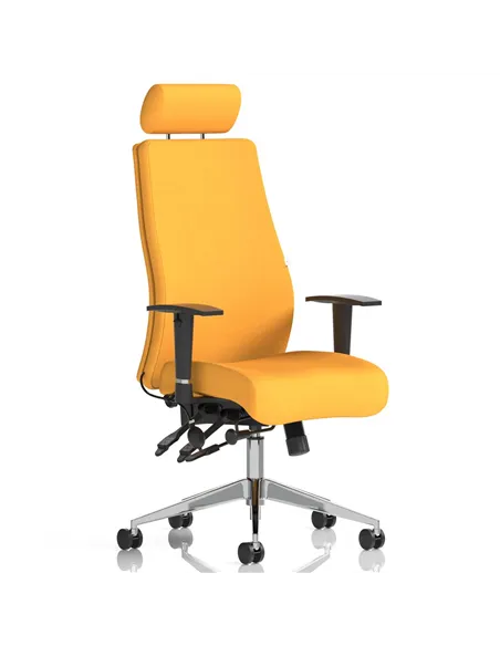 Dynamic Onyx Posture Office Chair Bespoke Colour With Headrest Senna Yellow KCUP0437