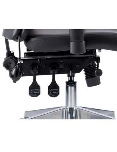 Dynamic Onyx Ergo Posture Desk Chair Black Soft Bonded Leather With Headrest With Arms OP000098