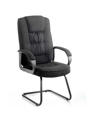 Dynamic Moore Visitor Cantilever Chair Black Fabric With Arms KC0149