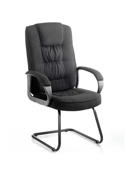 Dynamic Moore Visitor Cantilever Chair Black Fabric With Arms KC0149