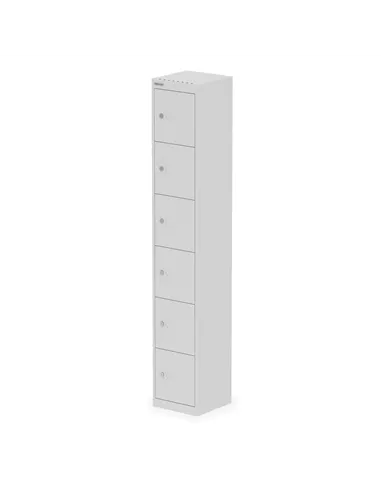 Dynamic Qube by Bisley Locker 6 Door 1800mm High 457 Deep Goose Grey BS0033