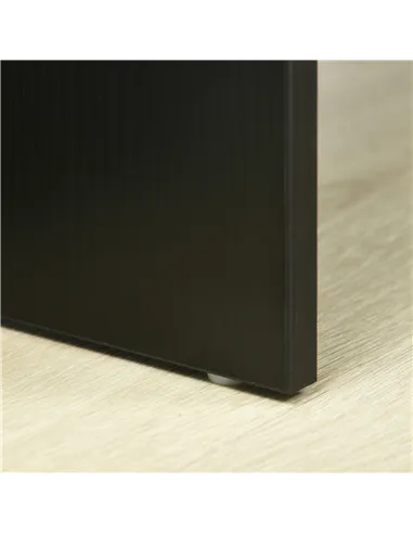 HOMCOM Modern Computer Desk, Home Office Table, Small Writing Desk with Storage Shelf, 90 x 50cm, Black Wood Grain