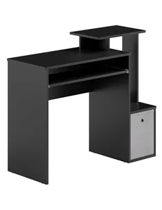 HOMCOM Computer Desk with Sliding Keyboard Tray Storage Drawer Shelf Home Office Workstation Black