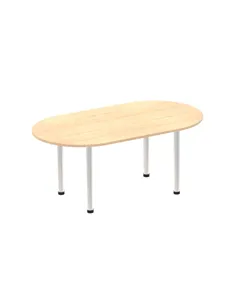 Dynamic Impulse 1800mm Boardroom Table Maple Top Silver Post Leg I000263