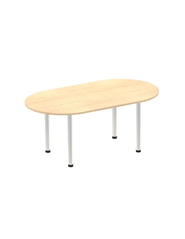 Dynamic Impulse 1800mm Boardroom Table Maple Top Silver Post Leg I000263