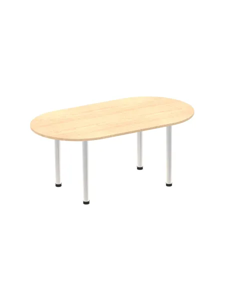Dynamic Impulse 1800mm Boardroom Table Maple Top Silver Post Leg I000263