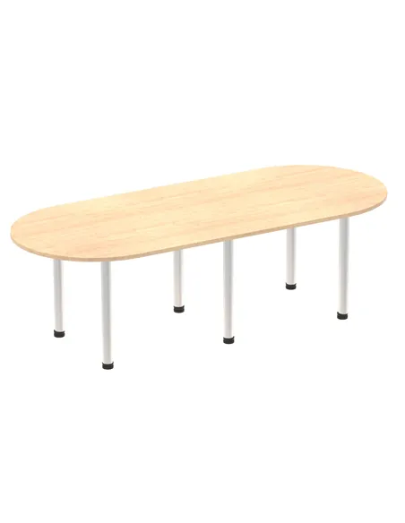 Dynamic Impulse 2400mm Boardroom Table Maple Top Silver Post Leg I000264
