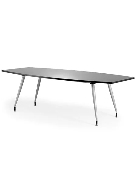 Dynamic High Gloss 2400mm Writable Boardroom Table Black Top I003058
