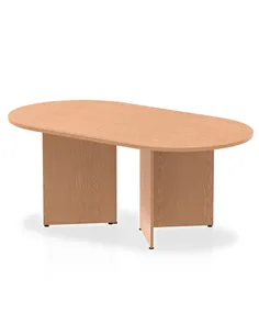Dynamic Impulse 1800mm Boardroom Table Oak Top Arrowhead Leg I003407