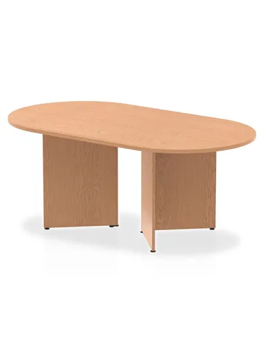 Dynamic Impulse 1800mm Boardroom Table Oak Top Arrowhead Leg I003407