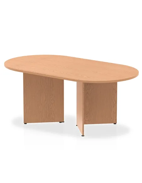Dynamic Impulse 1800mm Boardroom Table Oak Top Arrowhead Leg I003407