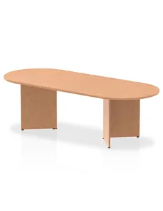 Dynamic Impulse 2400mm Boardroom Table Oak Top Arrowhead Leg I003412