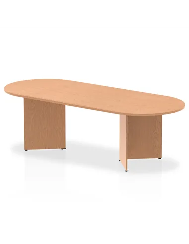 Dynamic Impulse 2400mm Boardroom Table Oak Top Arrowhead Leg I003412